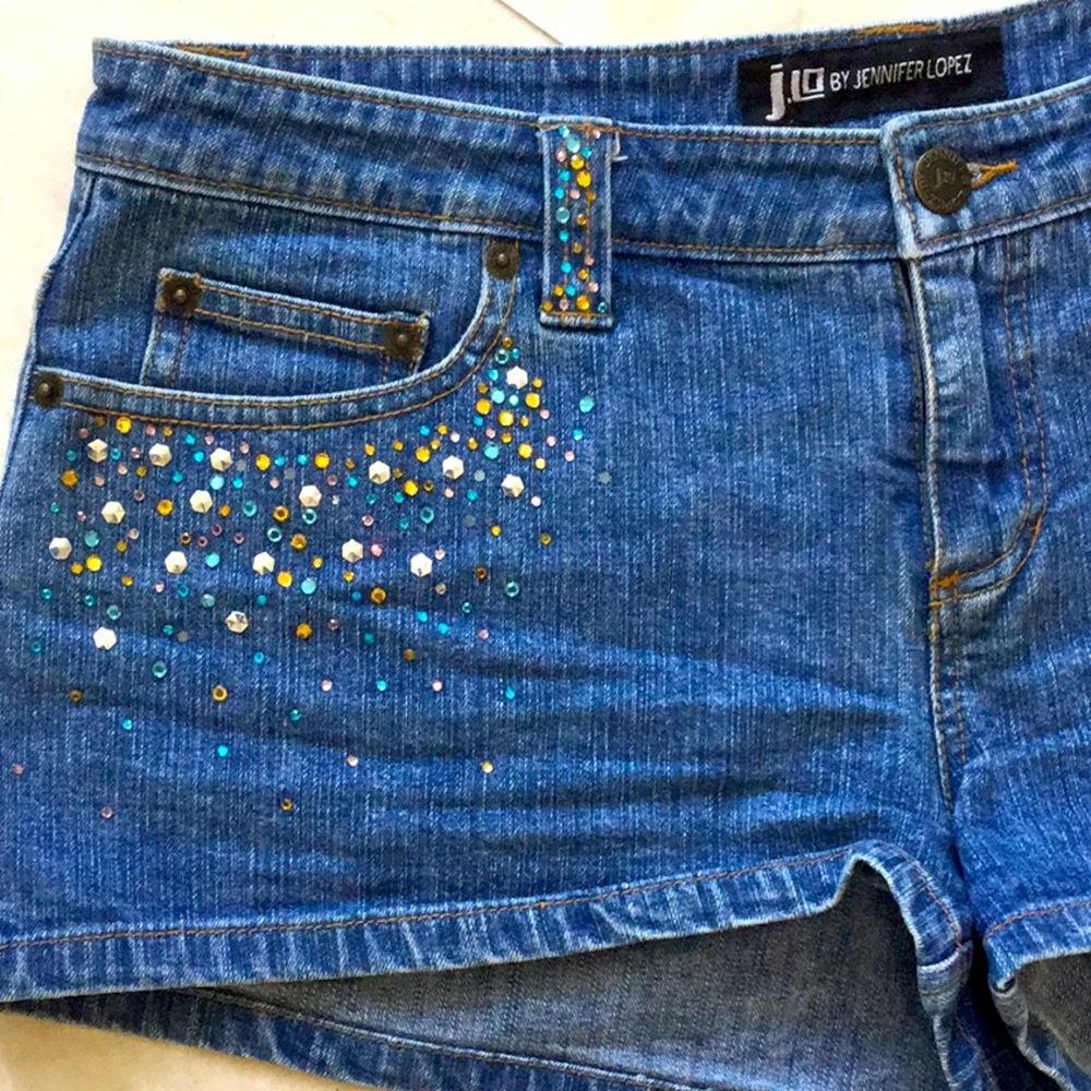Bling J. Lo jean Shorts
